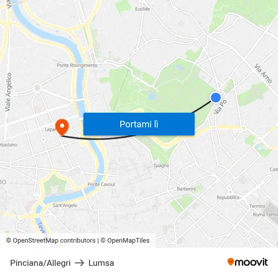 Pinciana/Allegri to Lumsa map