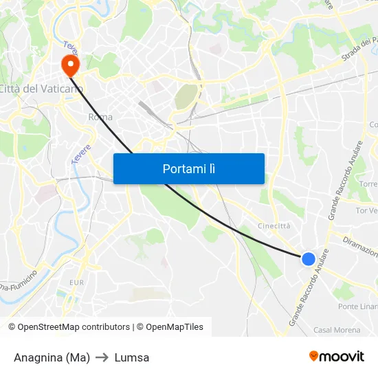 Anagnina (Ma) to Lumsa map