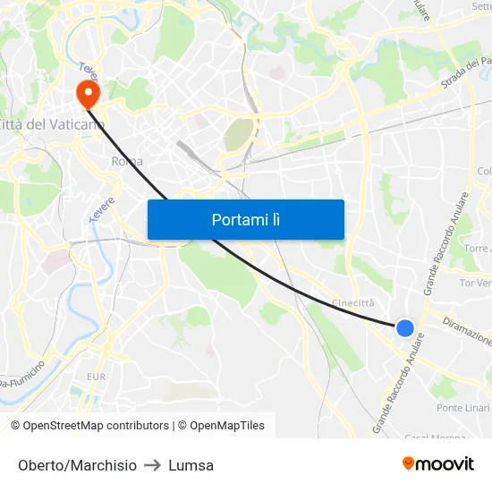 Oberto/Marchisio to Lumsa map