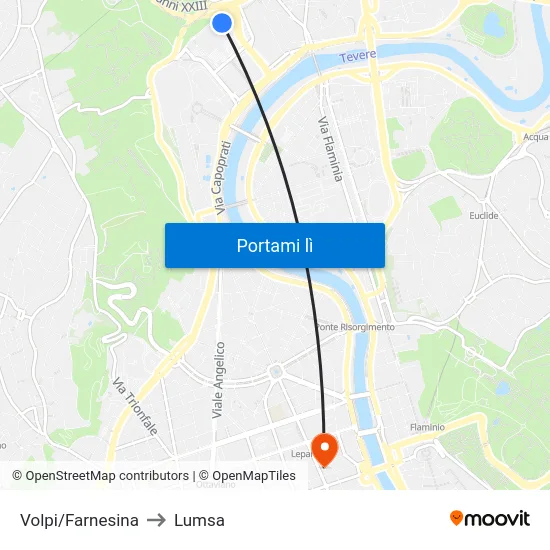 Volpi/Farnesina to Lumsa map