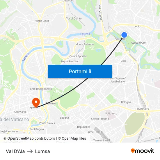 Val D'Ala to Lumsa map