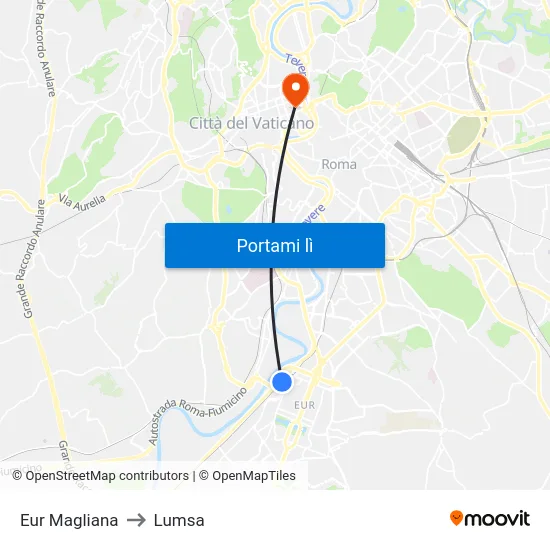 Eur Magliana to Lumsa map