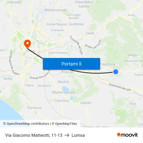 Via Giacomo Matteotti, 11-13 to Lumsa map