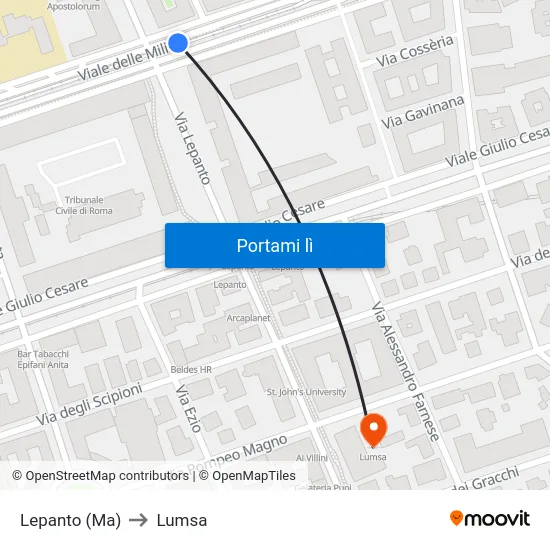 Lepanto (Ma) to Lumsa map