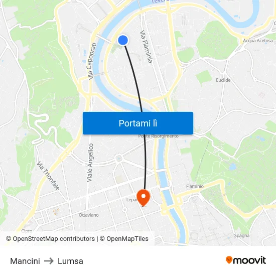 Mancini to Lumsa map
