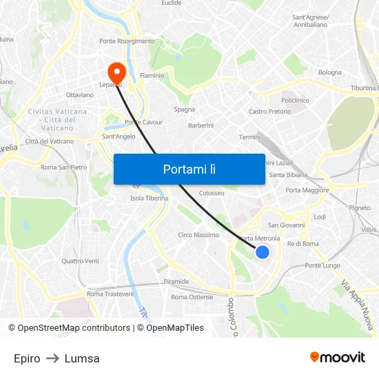 Epiro to Lumsa map