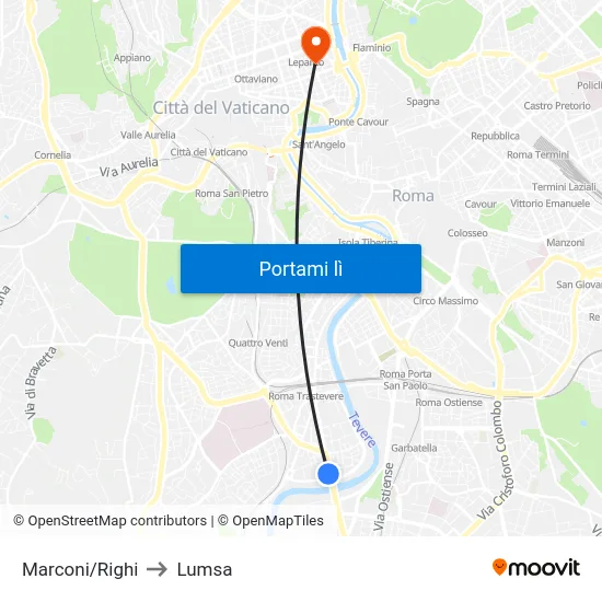 Marconi/Righi to Lumsa map