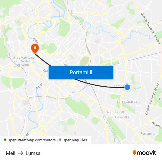 Meli to Lumsa map