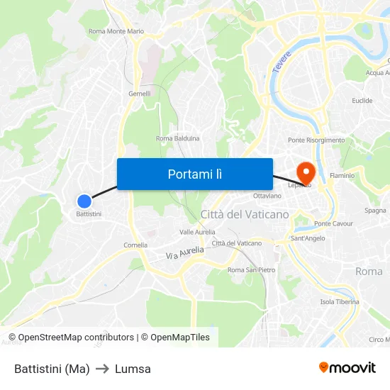 Battistini (Ma) to Lumsa map