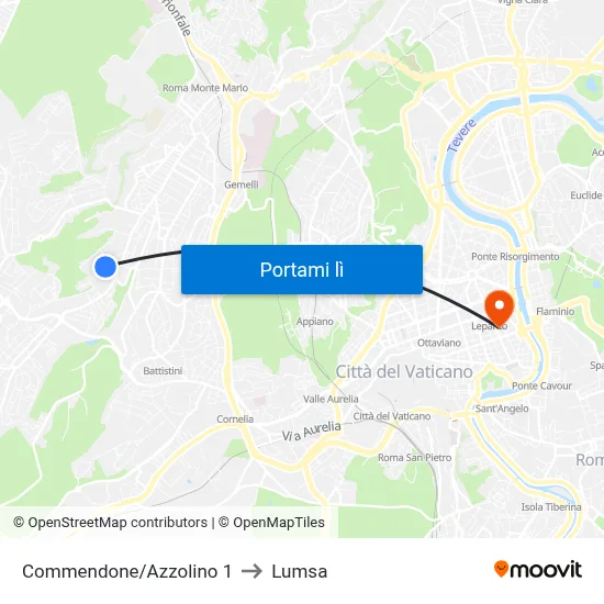 Commendone/Azzolino 1 to Lumsa map