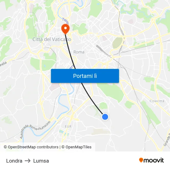 Londra to Lumsa map