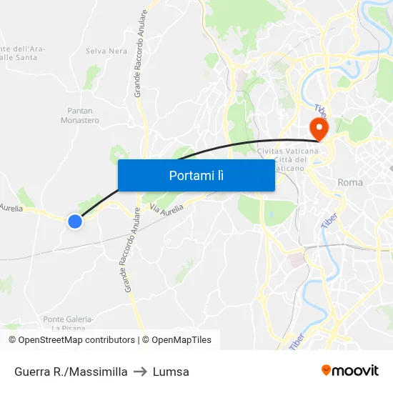 Guerra R./Massimilla to Lumsa map