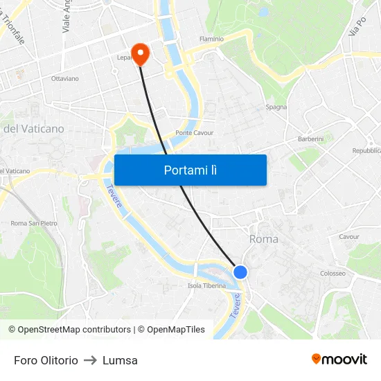 Foro Olitorio to Lumsa map