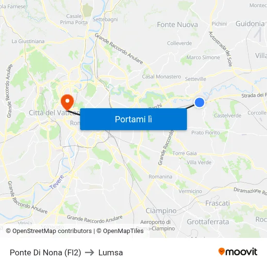 Ponte Di Nona (Fl2) to Lumsa map