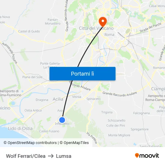 Wolf Ferrari/Cilea to Lumsa map