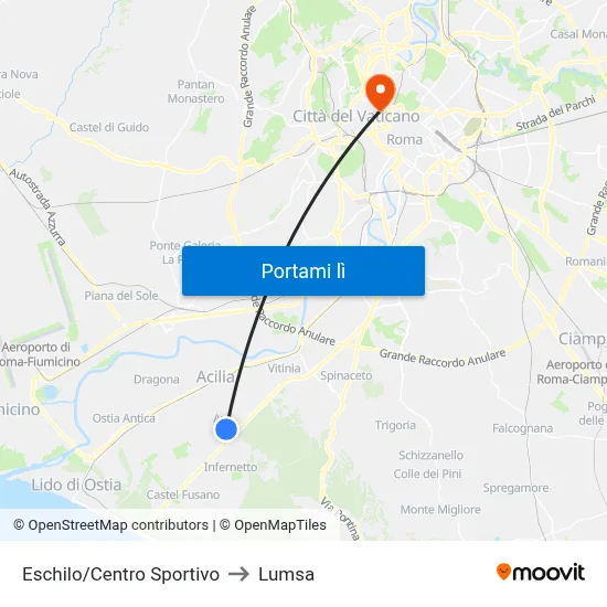 Eschilo/Centro Sportivo to Lumsa map