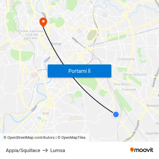 Appia/Squillace to Lumsa map