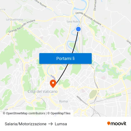 Salaria/Motorizzazione to Lumsa map