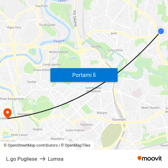 L.go Pugliese to Lumsa map