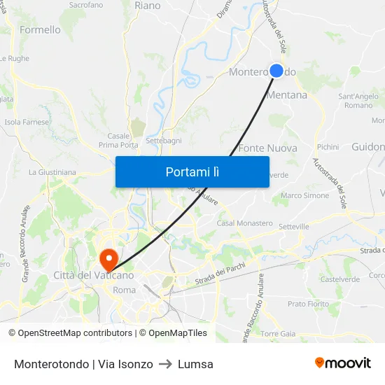 Monterotondo | Via Isonzo to Lumsa map