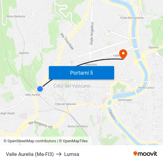 Valle Aurelia (Ma-Fl3) to Lumsa map