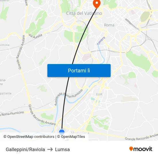 Galleppini/Raviola to Lumsa map