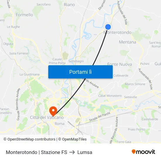Monterotondo | Stazione FS to Lumsa map