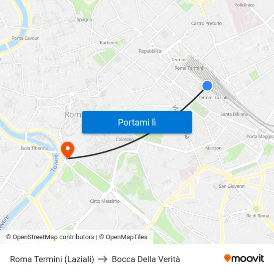 Roma Termini (Laziali) to Bocca Della Verità map