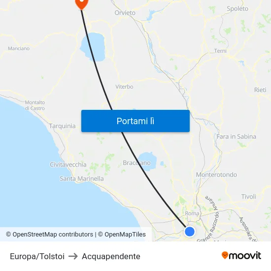 Europa/Tolstoi to Acquapendente map