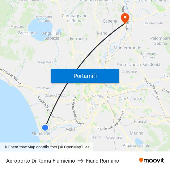 Aeroporto Di Roma-Fiumicino to Fiano Romano map