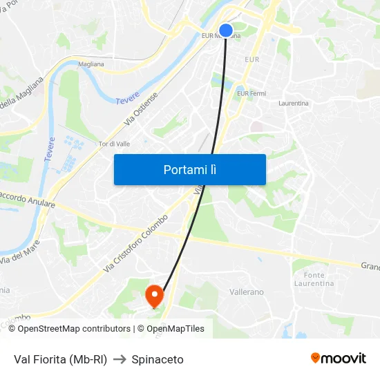 Val Fiorita (Mb-Rl) to Spinaceto map