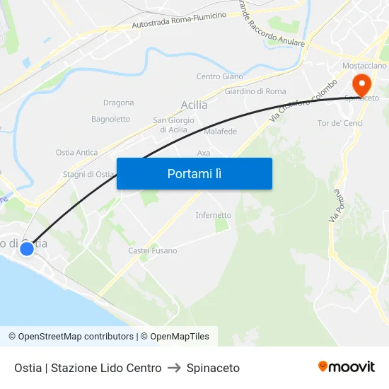 Ostia | Stazione Lido Centro to Spinaceto map