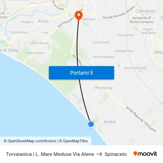 Torvaianica | L. Mare Meduse Via Atene to Spinaceto map