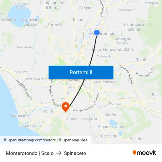 Monterotondo | Scalo to Spinaceto map