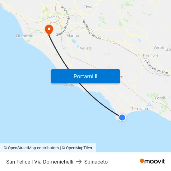 San Felice | Via Domenichelli to Spinaceto map