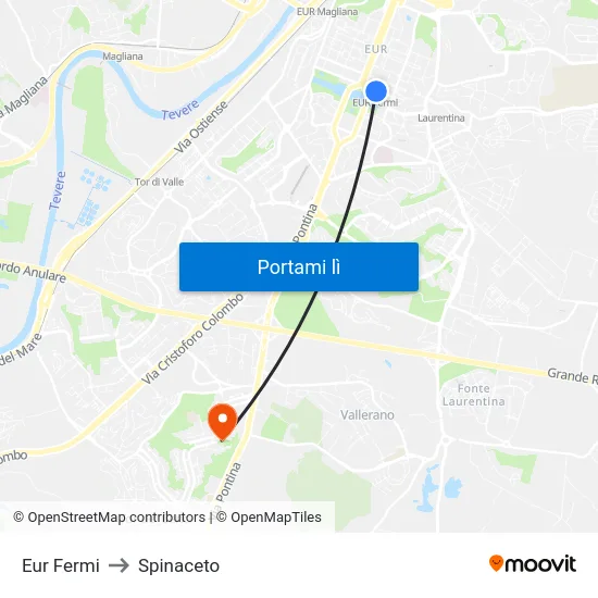 Eur Fermi to Spinaceto map