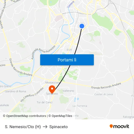 S. Nemesio/Cto (H) to Spinaceto map