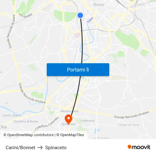 Carini/Bonnet to Spinaceto map