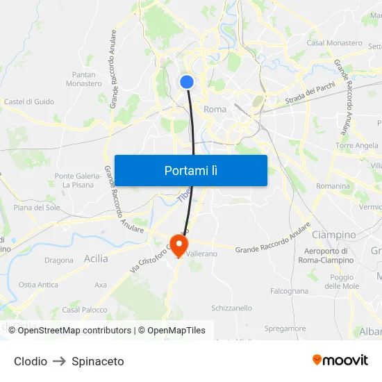 Clodio to Spinaceto map