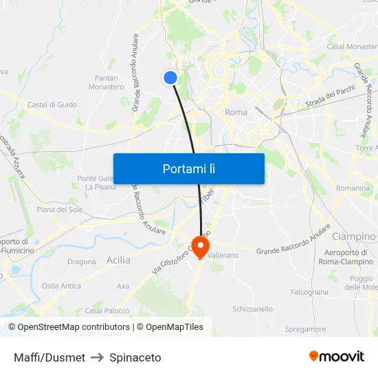 Maffi/Dusmet to Spinaceto map
