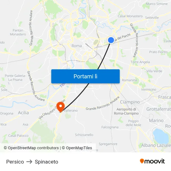 Persico to Spinaceto map