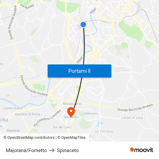 Majorana/Fornetto to Spinaceto map