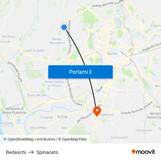 Bedeschi to Spinaceto map