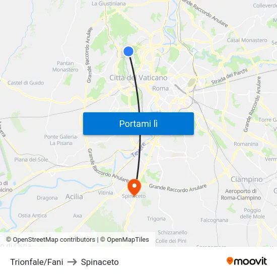 Trionfale/Fani to Spinaceto map