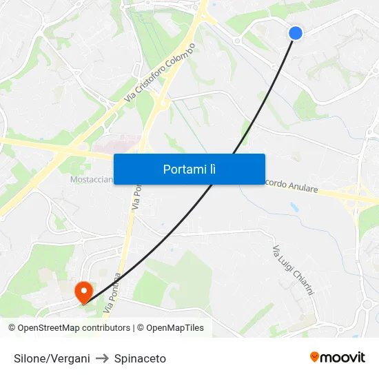 Silone/Vergani to Spinaceto map