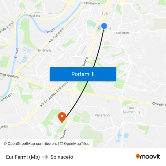 Eur Fermi (Mb) to Spinaceto map
