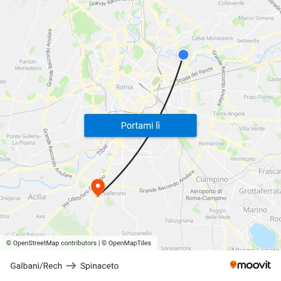 Galbani/Rech to Spinaceto map