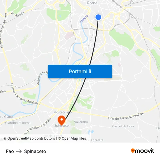 Fao to Spinaceto map