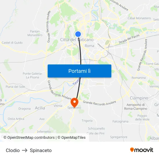 Clodio to Spinaceto map