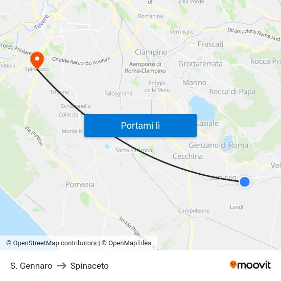 S. Gennaro to Spinaceto map